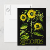 Botanische zonnebloemen Dusky Briefkaart 2 (Voorkant / Achterkant)