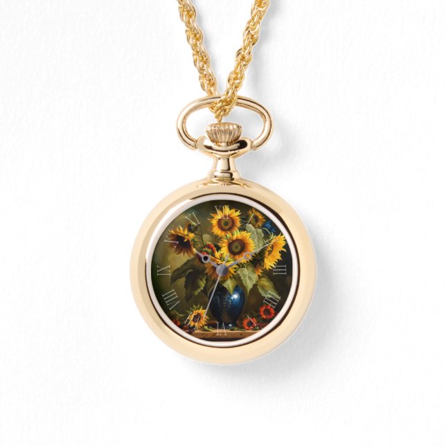  Botanische Zonnebloemen Schilderen W Horloge (Voorkant)