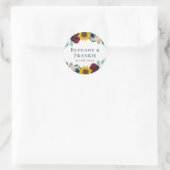 Botanische zonnebloempitten ronde sticker (Tas)