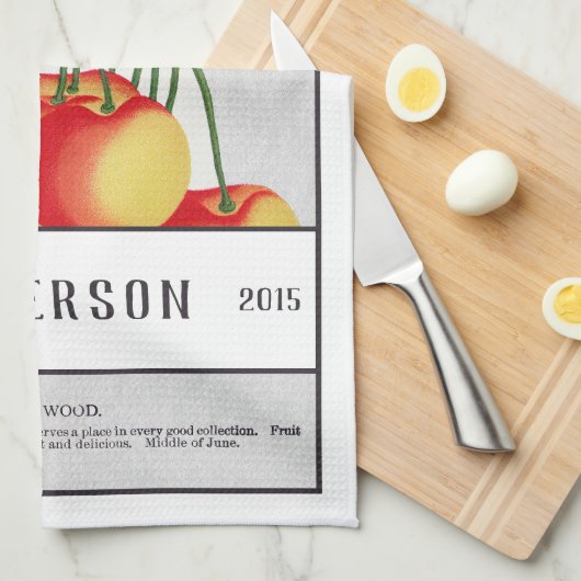 Botanische zure kers  theedoek (Quarter Fold)