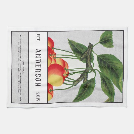 Botanische zure kers  theedoek (Horizontaal)