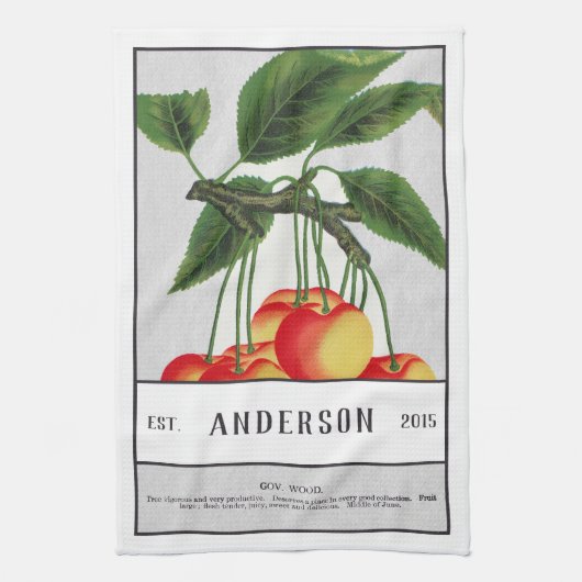 Botanische zure kers  theedoek (Verticaal)