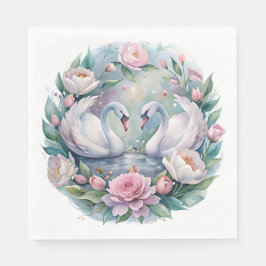 Botanische zwaan servetten