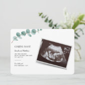 Botanische zwangerschapsuitkondiging Baby Sonogram (Staand voorkant)