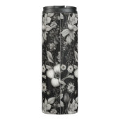 Botanische zwart-witte bloemen thermosbeker (Achterkant)
