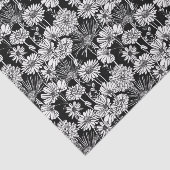 Botanische zwart witte madeliefjes Floral Art Patt Tissuepapier (Detail)