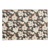 Botanische Zwarte Beige Lelie Bloemenpatroon Kussensloop (Voorkant-Rechts)