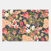 Botanische zwarte papierlade met vulling van 3 vel (Voorkant 3)