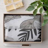 Botanische zwarte regenwoudlijntekening tissuepapier (Geschenk)