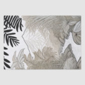 Botanische zwarte regenwoudlijntekening tissuepapier (Voorkant)