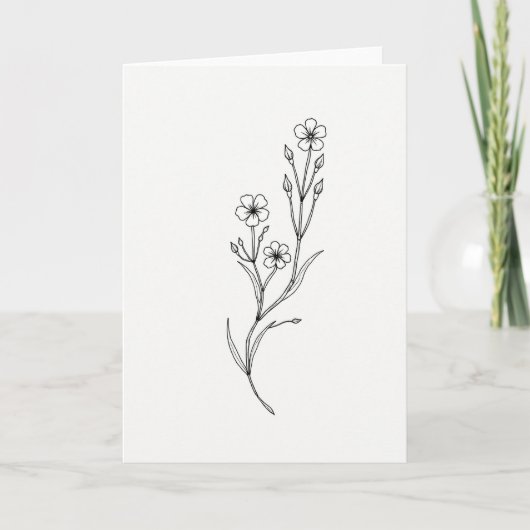 Botanische Zwarte Witte Kaart (Voorkant)