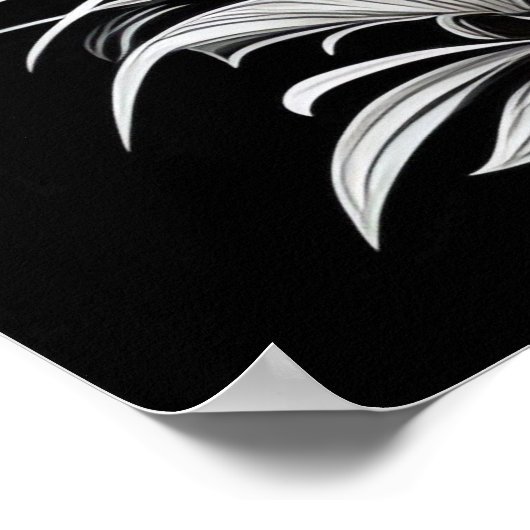 Botanische zwarte witte lijntekening poster (Hoek)