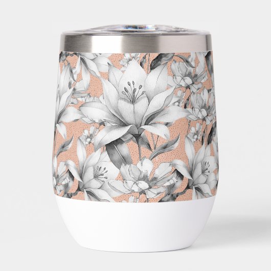 Botanische zwarte witte roos gouden glitter bloeme (Voorkant)