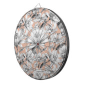 Botanische zwarte witte roos gouden glitter bloeme dartbord (Voorkant Rechts)