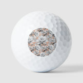 Botanische zwarte witte roos gouden glitter bloeme golfballen (Voorkant)