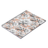 Botanische zwarte witte roos gouden glitter bloeme notitieboek (Linkerzijde)