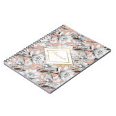 Botanische zwarte witte roos gouden glitter bloeme notitieboek (Linkerzijde)