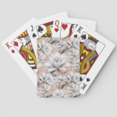 Botanische zwarte witte roos gouden glitter bloeme pokerkaarten (Achterkant)