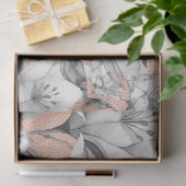 Botanische zwarte witte roos gouden glitter bloeme tissuepapier (Geschenk)