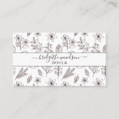 Botanische zwarte witte scriptnaam Binnenontwerp Visitekaartje (Voorkant)