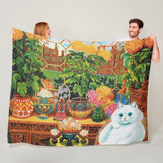 Botanist Cat, Louis Wain Fleece Deken (In situ)