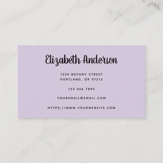 Botanist waterverf floral boho visitekaartje (Achterkant)