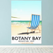 Botany Bay, Broadstairs Kent strand reisposter Canvas Afdruk (Insitu (Houten vloer))