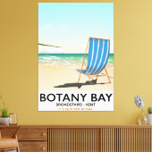 Botany Bay, Broadstairs Kent strand reisposter Canvas Afdruk (Insitu (Woonkamer))