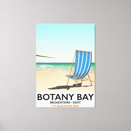 Botany Bay, Broadstairs Kent strand reisposter Canvas Afdruk (Voorkant)