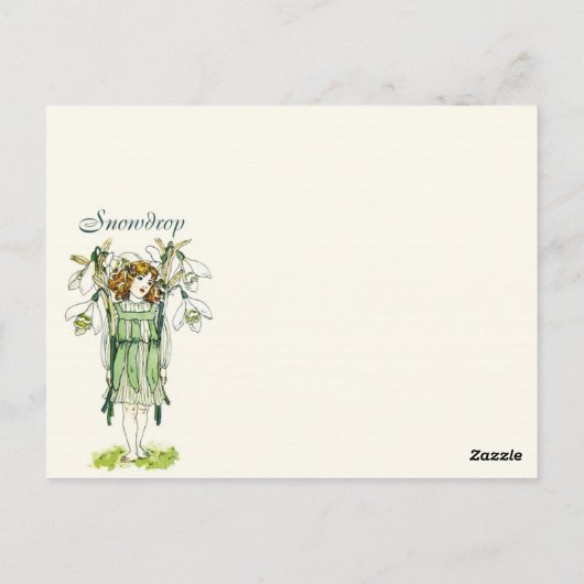 Botany Collector  Snowdrops Girl Plant Info Briefkaart (Achterkant)