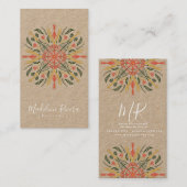 Botany Florist Greenery Mandala Designer Kraft Visitekaartje (Voorkant / Achterkant)