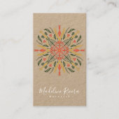 Botany Florist Greenery Mandala Designer Kraft Visitekaartje (Voorkant)
