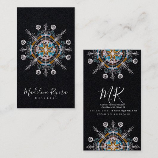 Botany Florist Yoga Boho Mandala Visitekaartje (Voorkant / Achterkant)