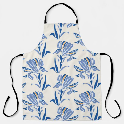 Botany Geometric Baroque Iris Flower Pattern. Seam Schort (Voorkant)