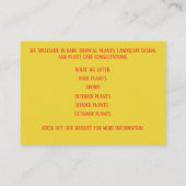 Botany Green Plant Nursery Tropische Planten Visitekaartje (Achterkant)