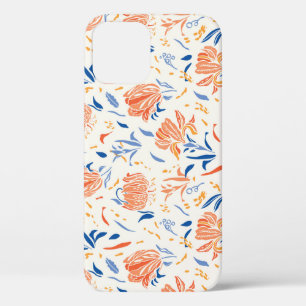 Botany linocut barok: bloemennaadloze achtergrond Case-Mate iPhone case