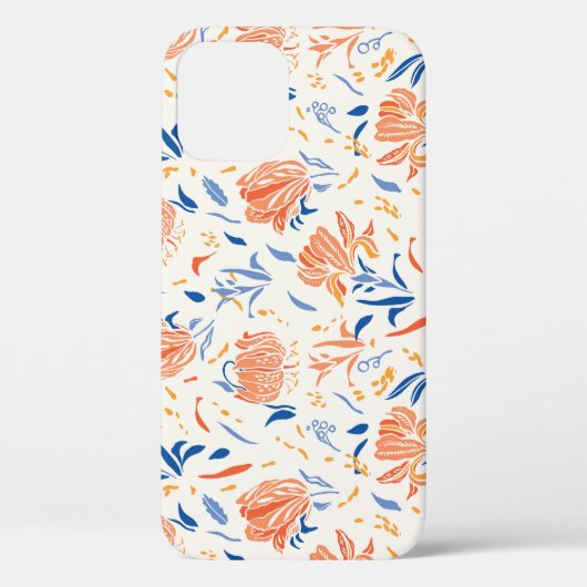 Botany linocut barok: bloemennaadloze achtergrond Case-Mate iPhone case (Achterkant)