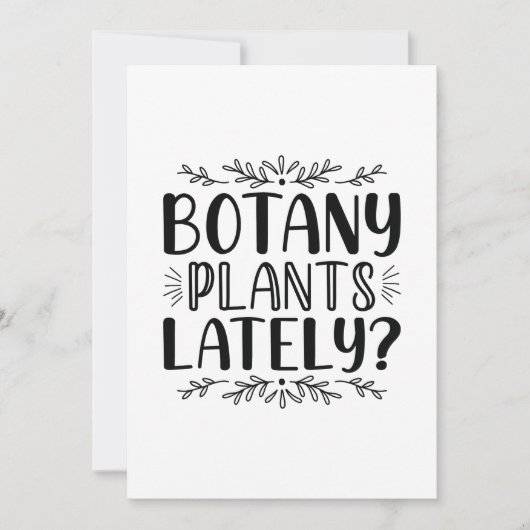 Botany Plants Lately Bedankkaart (Voorkant)