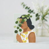 Botany Portret - Vrouw met Greenery Briefkaart (Staand voorkant)