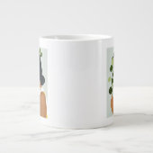 Botany Portret - Vrouw met Greenery Grote Koffiekop (Voorkant)