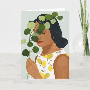 Botany Portret - Vrouw met Greenery Kaart