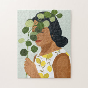 Botany Portret - Vrouw met Greenery Legpuzzel