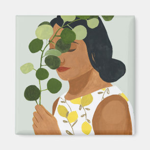 Botany Portret - Vrouw met Greenery Magneet
