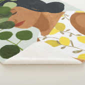 Botany Portret - Vrouw met Greenery Sherpa Deken (3/4)