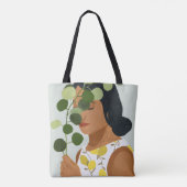 Botany Portret - Vrouw met Greenery Tote Bag (Achterkant)