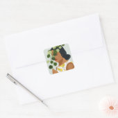 Botany Portret - Vrouw met Greenery Vierkante Sticker (Envelop)