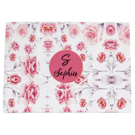 Botany roze Peony Vingtage floreel patroon uniek Groot Cadeauzakje