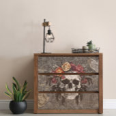 Botany Skull Floral Decoupage Tissuepapier