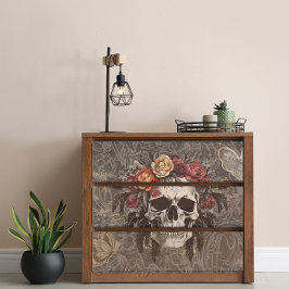 Botany Skull Floral Decoupage Tissuepapier