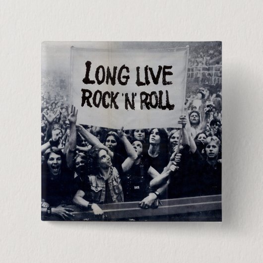 Botão quadrado "Long Live Rock N Roll" Vierkante Button 5,1 Cm (Voorkant)